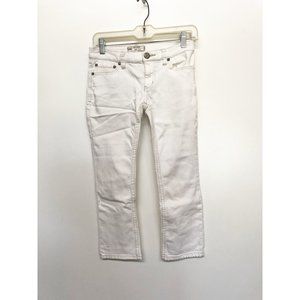 Free People Women's White Straight Leg Cropped Jeans 25